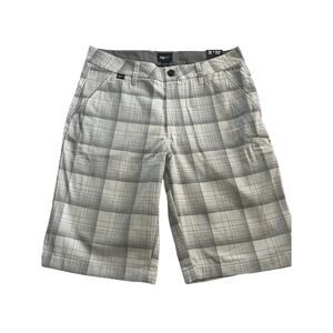 NWT Fox Racing Men's Sz 31 White Plaid Chino Shorts Flat Front Style 16968